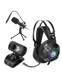 Marvo Scorpion Streaming Bundle - Includes MIC-03 Omnidirectional USB Streaming Microphone  MPC01 HD Webcam  1280x720 and HG9015G 7.1 Virtual Surround Sound Gaming Headset