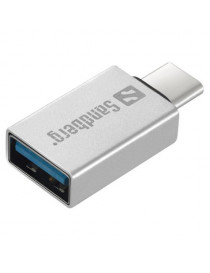 Sandberg USB Type-C to USB 3.0 Dongle  Aluminium  5 Year Warranty