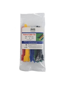 Evo Labs Multicolour Velcro Cable Ties 125 x 12mm 20 Pack